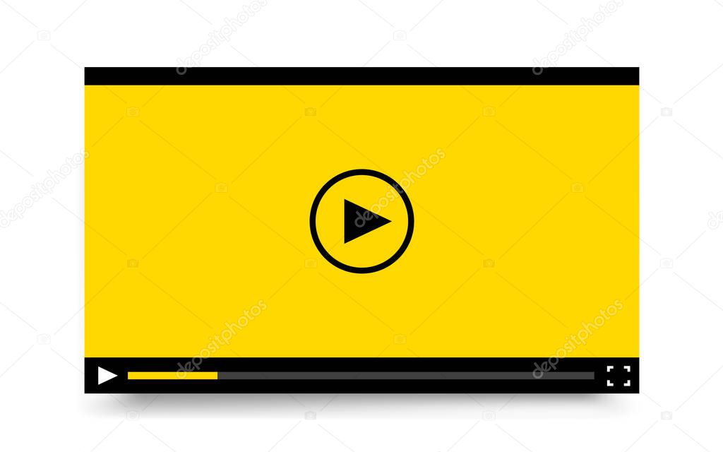 Flat video player template for web and mobile apps.