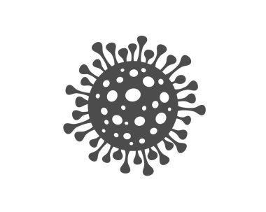 Virüs organizması tehlikesi, biyoloji makrosu, beyaz arkaplan.