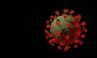 Virüs organizma tehlikesi, biyoloji makrosu, tıbbi illüstrasyonu kapsar..