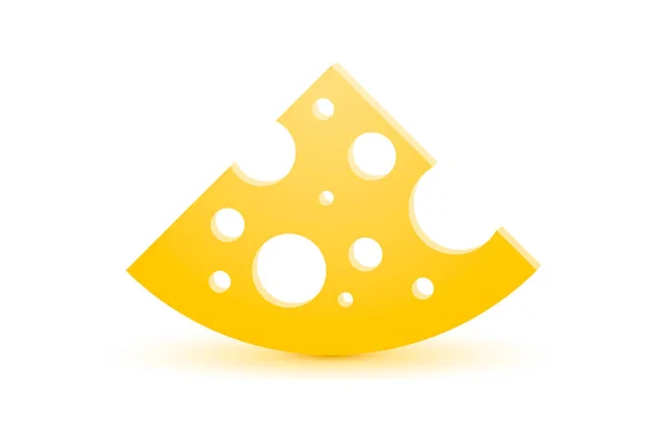 Icono orgánico del queso, fondo blanco del objeto alimenticio . — Vector de stock