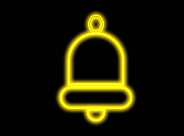 Koyu arkaplanda çan şekilli neon ışığı