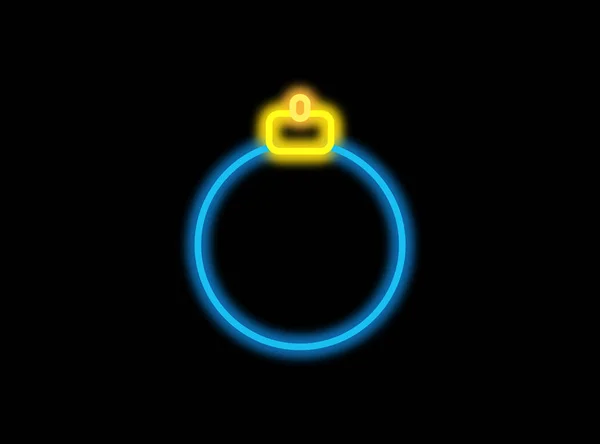 Koyu arkaplanda neon ışığı şeklinde bir Noel topu