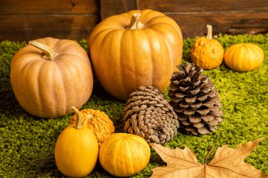 Turuncu tonlu sonbahar merkezi arkaplanı