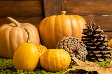 Turuncu tonlu sonbahar merkezi arkaplanı