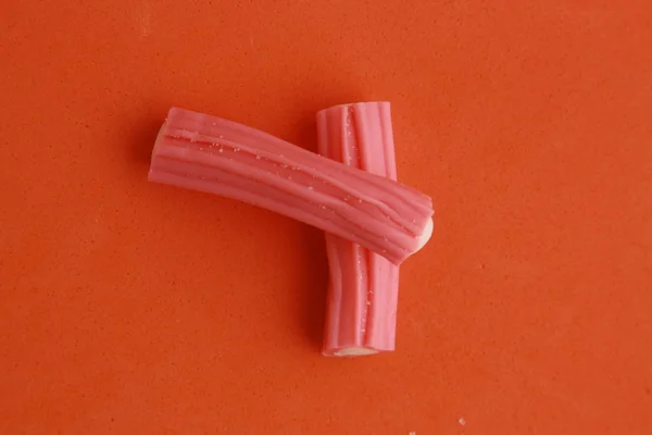 粉红色和白色果冻甘草 — 图库照片
