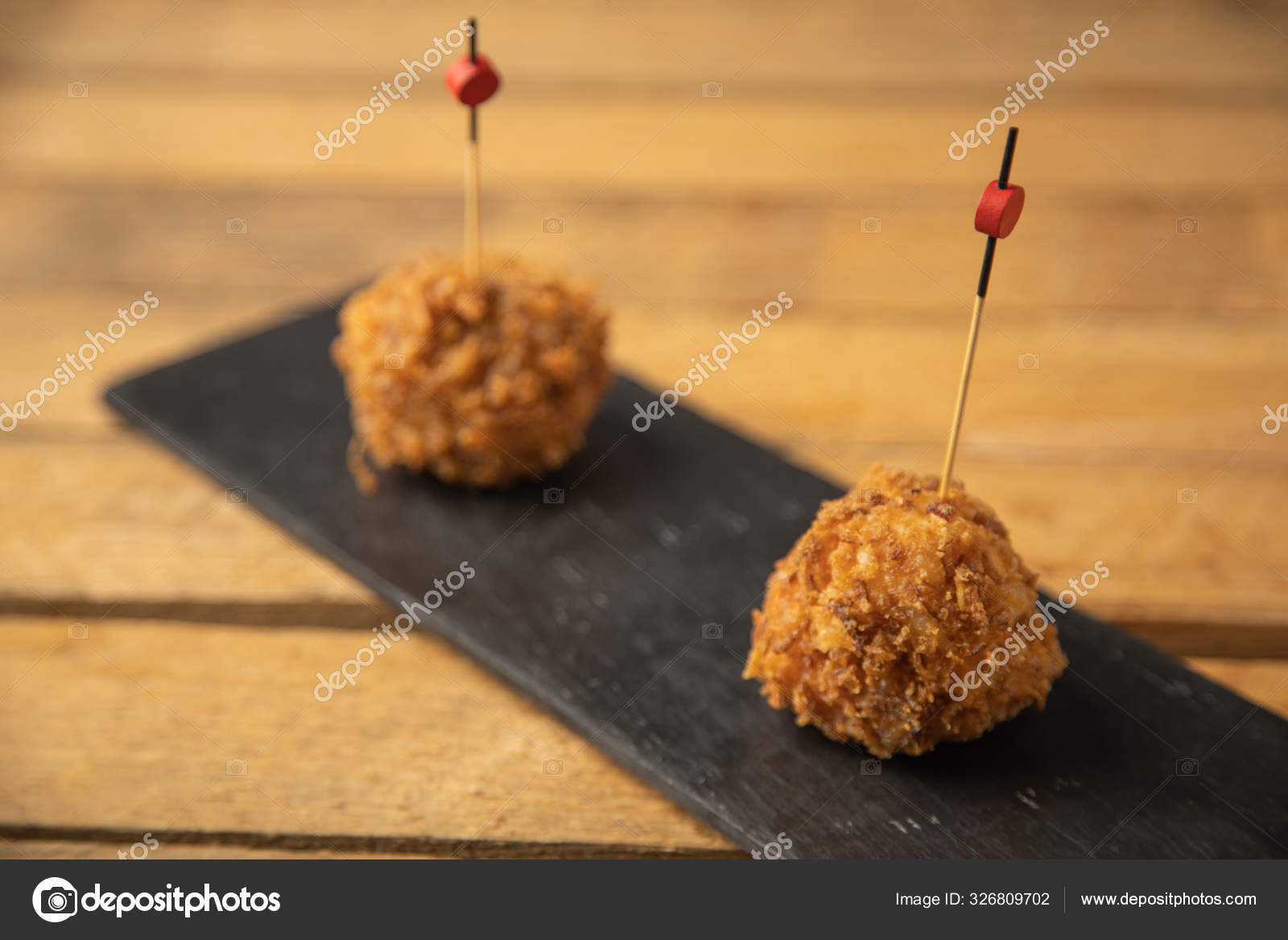 Spanish Typical Tapa Goat Cheese Tomato Jam Stock Photo by ©Robcarfo
