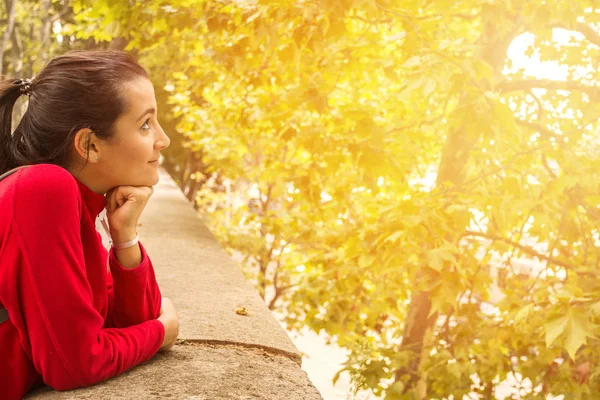 Cheerful dreamy woman — Stock Photo, Image