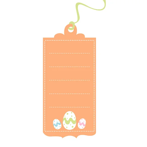 Cute Easter Tag Delicate Fun Vector Illustration — Stock Vector