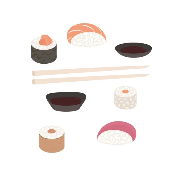  Japon yemekleri vektör çizim set