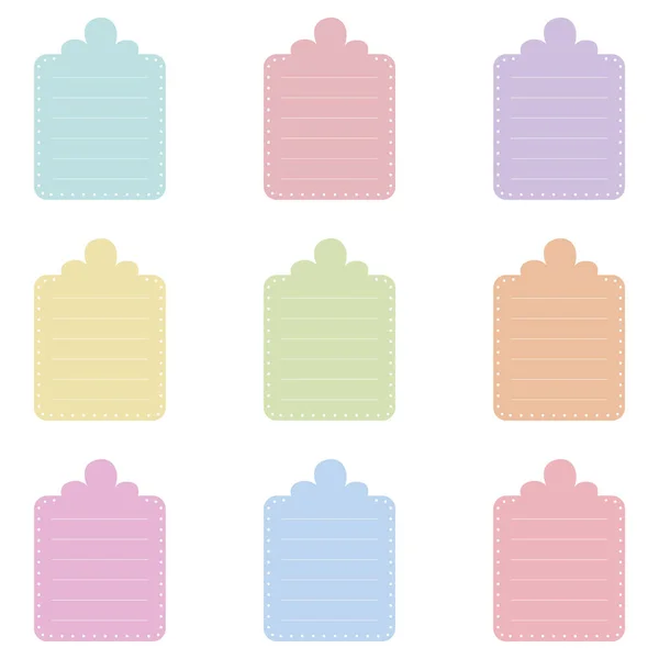 Lindo Conjunto Etiquetas Ilustradas Vectoriales Colores Pastel — Archivo Imágenes Vectoriales