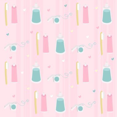 Dental health vector pattern illustration