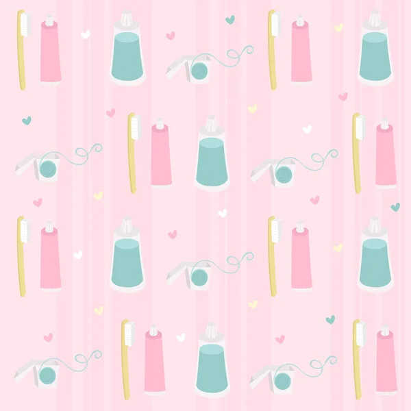 Dental Health Vector Pattern Illustration — ストックベクタ