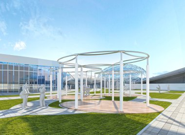 Tasarım İnşaat Sanayi tarzı park alanındaki. 