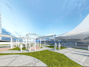 Tasarım İnşaat Sanayi tarzı park alanındaki. 