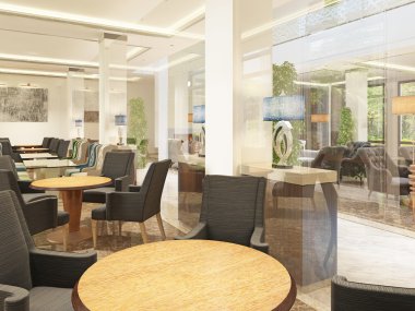 Lüks tasarım breakfastroom otel binasında.