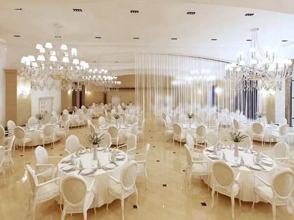 Grand restaurant et salle de bal dans un hôtel de luxe . — Photo