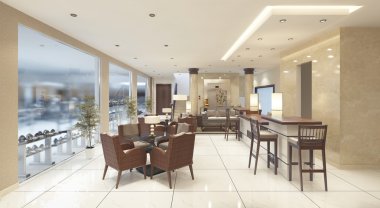 Bir bar ile lüks tasarım kokteyl bar counter.