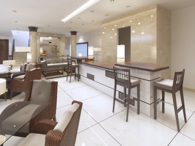 Bir bar ile lüks tasarım kokteyl bar counter.