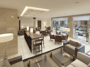 Bir bar ile lüks tasarım kokteyl bar counter.