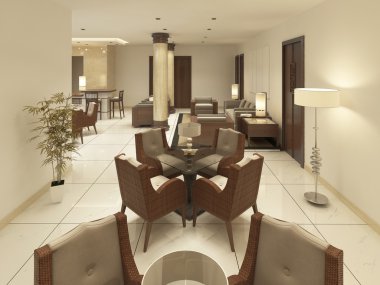 Modern tasarım rattan mobilya ile Kahvaltı Oda.