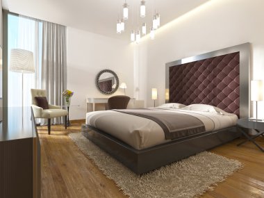 Art Deco bir lüks otel odasında.