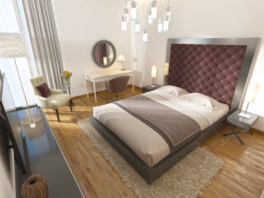 Art Deco bir lüks otel odasında.