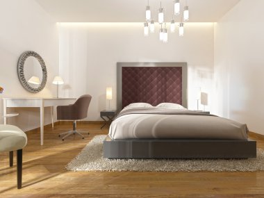 Art Deco bir lüks otel odasında.