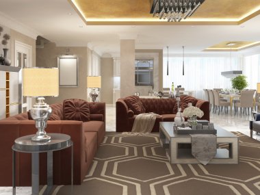 Luxury designer apartment-studio in art Deco style. clipart
