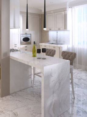 İle counter koltuklarda lüks mutfak bar Bar.