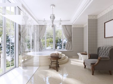 Klasik tarzda lüks banyo.