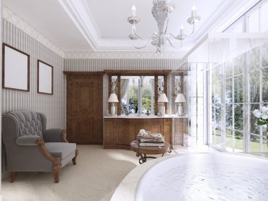 Klasik tarzda lüks banyo.