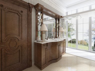 Banyo modern tarzda lüks neoklasik mobilya.