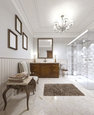 Çağdaş İngiliz tarzı çok güzel banyo.