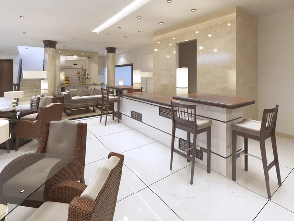 Bir bar ile lüks tasarım kokteyl bar counter.