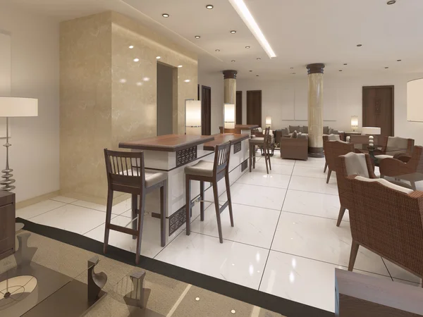 Bir bar ile lüks tasarım kokteyl bar counter.