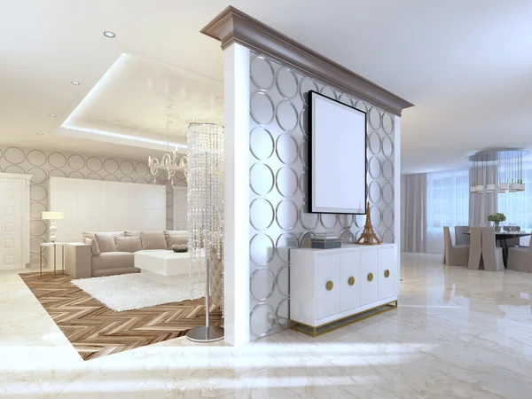 Koridor ve göğüs tarzında dekore edilmiş iç cephe