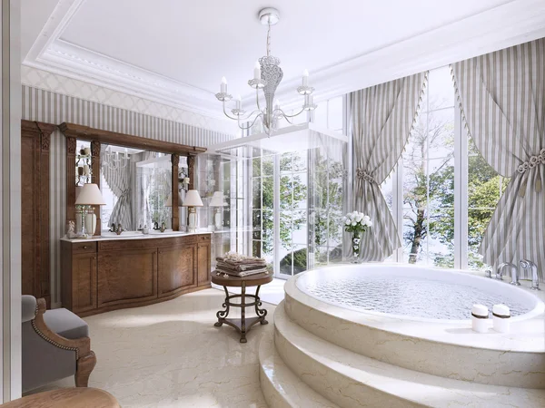 Salle de bain de luxe dans un style classique . — Photo