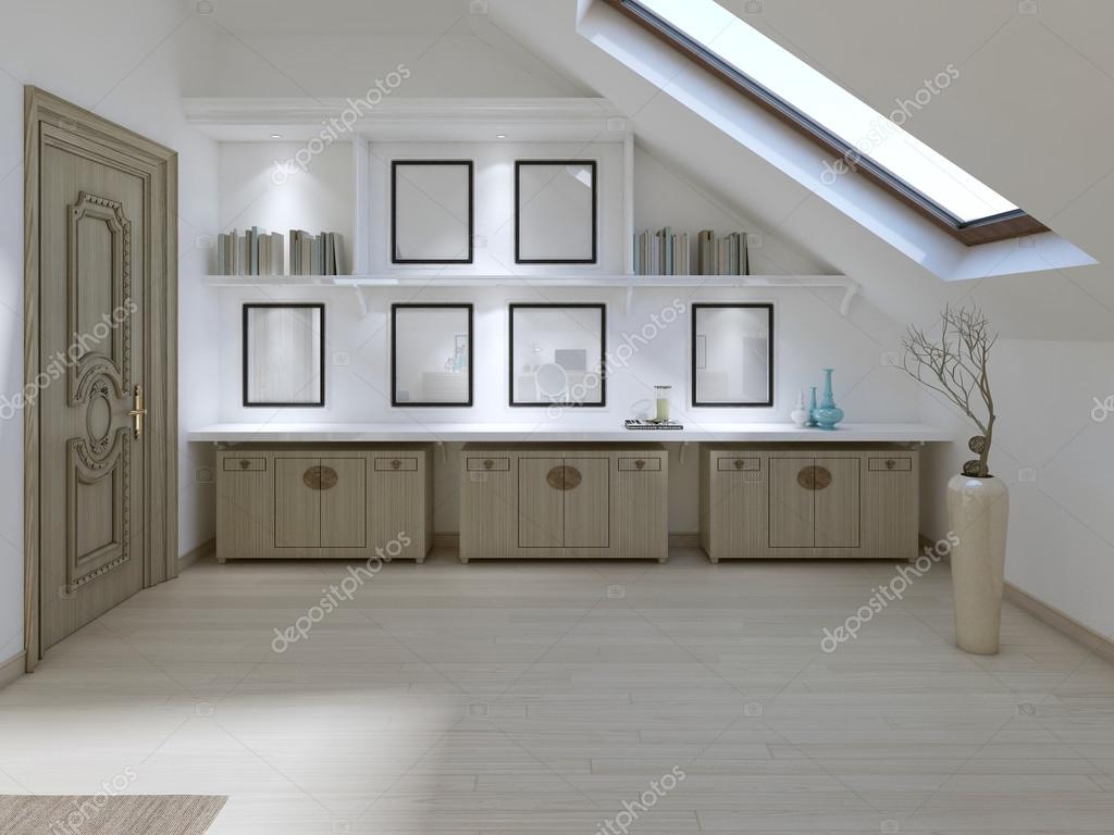 Drie lades en opbergruimte met boeken in de slaapkamer in een modern ... Drie lades en opbergruimte met boeken in de slaapkamer in een modern ...