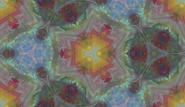 Kaleydoskop arka planı. Yağ lekesi tekniğinde çizilmiş etnik renkli modern soyut doku, kusursuz desen arka plan