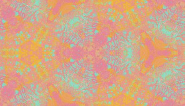 Kaleydoskop arka planı. Yağ lekesi tekniğinde çizilmiş etnik renkli modern soyut doku, kusursuz desen arka plan