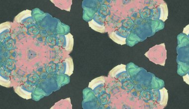 Kaleydoskop arka planı. Yağ lekesi tekniğinde çizilmiş etnik renkli modern soyut doku, kusursuz desen arka plan