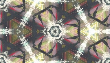 Etnik renkli, modern, soyut el yağlı boyayı karalama tekniğiyle kağıda çizdi. Tekstil pürüzsüz desen kırışıklığı