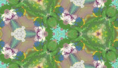 Etnik renkli, modern, soyut el yağlı boyayı karalama tekniğiyle kağıda çizdi. Tekstil pürüzsüz desen kırışıklığı