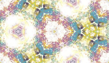 Etnik renkli, modern, soyut el yağlı boyayı karalama tekniğiyle kağıda çizdi. Tekstil pürüzsüz desen kırışıklığı