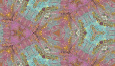 Etnik renkli, modern, soyut el yağlı boyayı karalama tekniğiyle kağıda çizdi. Tekstil pürüzsüz desen kırışıklığı