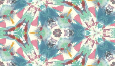 Etnik renkli, modern, soyut el yağlı boyayı karalama tekniğiyle kağıda çizdi. Tekstil pürüzsüz desen kırışıklığı