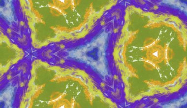 Etnik renkli, modern, soyut el yağlı boyayı karalama tekniğiyle kağıda çizdi. Tekstil pürüzsüz desen kırışıklığı