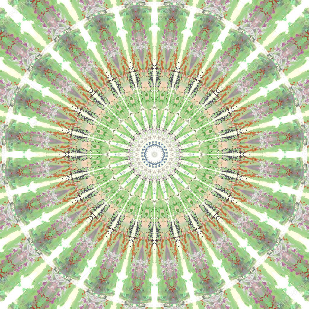 Ethnic multicolored abstract pattern in smear style. Seamless textile background with vintage art