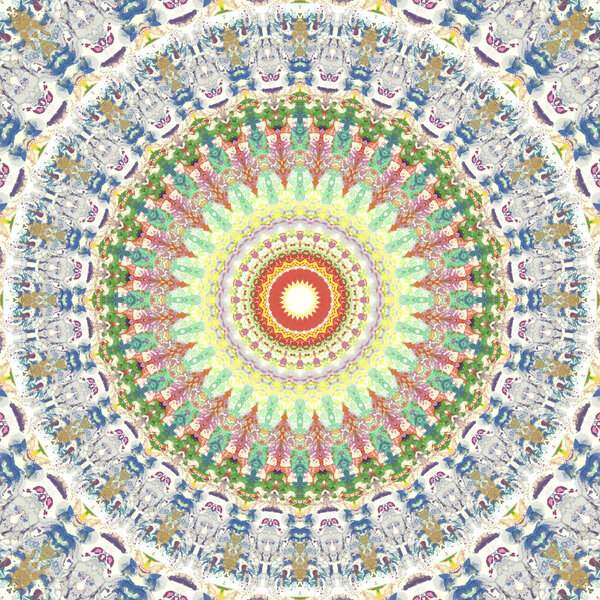 Ethnic multicolored abstract pattern in smear style. Seamless textile background with vintage art