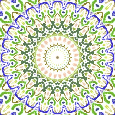 Lekeli olarak etnik çok renkli soyut desen. Klasik sanatla kusursuz tekstil arkaplanı